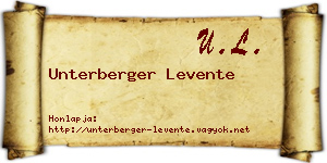 Unterberger Levente névjegykártya
